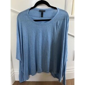 Samantha Chang New York Blue Dolman Sleeve Top Blouse
